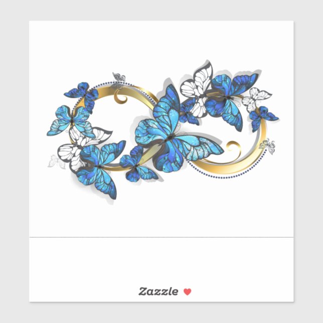 Sticker Symbole infini de papillons Morpho bleus (Feuille)