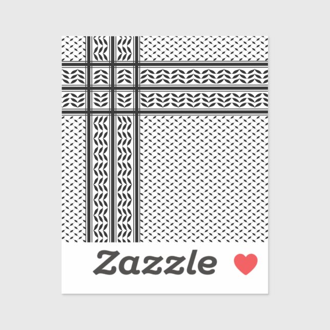 Sticker Symbole Keffiyeh de la Palestine Motif de résistan (Feuille)