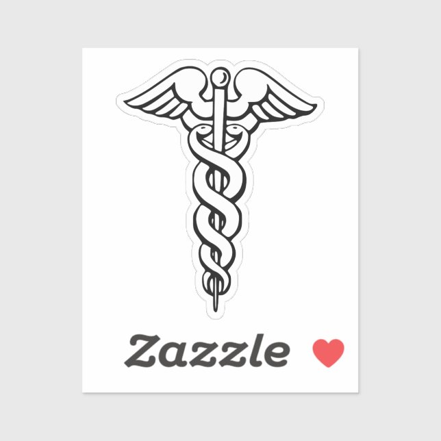 Sticker Symbole Médicale de Caduceus (Feuille)