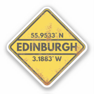 Sticker Symbole métallique rouillé de Retro Edinburgh