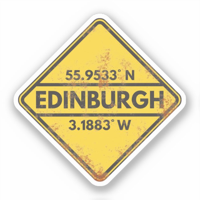 Sticker Symbole métallique rouillé de Retro Edinburgh (Recto)