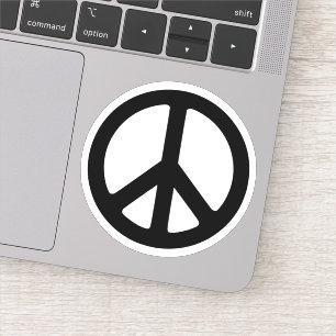 Sticker Symbole minimaliste de paix noir et blanc Cercle