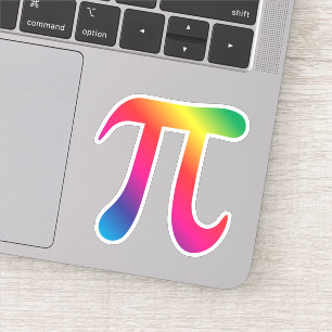 Sticker Symbole pi de couleur arc-en-ciel