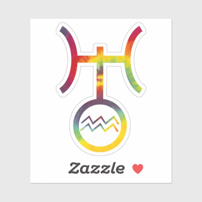 Sticker Symbole planétaire Aquarius Uranus Tie Dye Party (Feuille)