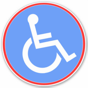 Sticker Symbole pour fauteuil roulant - Bleu désactivé
