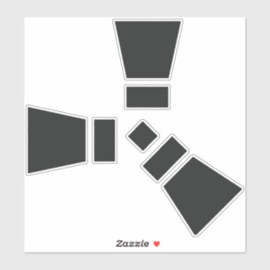 Sticker Symbole POUSSIÈRE Noir sur blanc