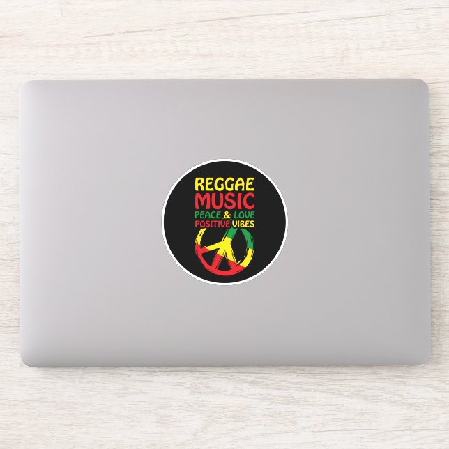 Sticker Symbole Reggae et Paix avec citations positives (Ordinateur)