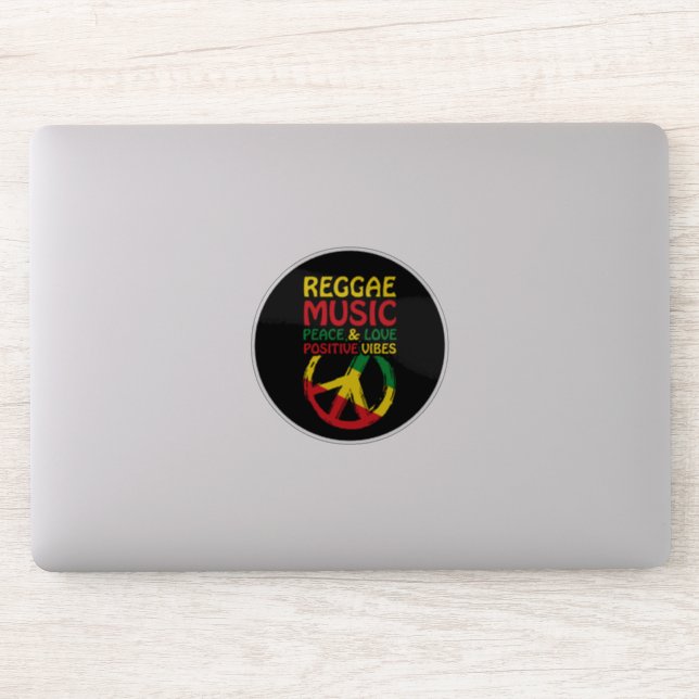 Sticker Symbole Reggae et Paix avec citations positives (Ordinateur)
