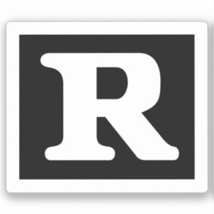 Sticker Symbole restreint R noté amusant