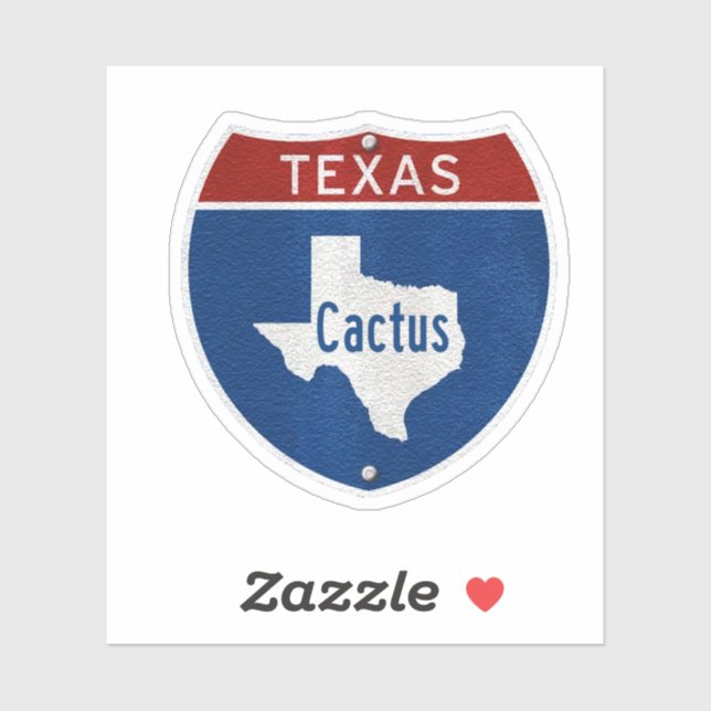 Sticker SYMBOLE ROUTIER Cactus TX (Feuille)