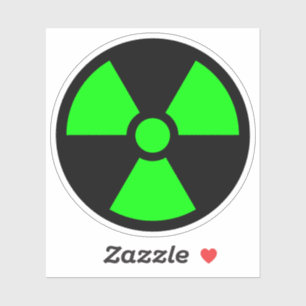 Sticker Symbole Trefoil vert sur Arrière - plan noir