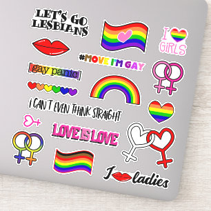 Sticker Symbole venus arc-en-ciel lesbien