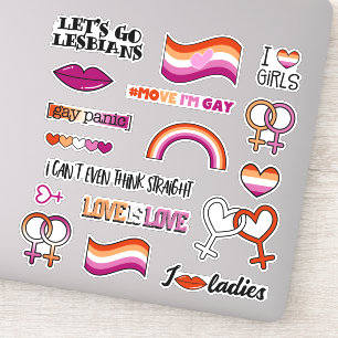 Sticker Symbole vénus du drapeau lesbien