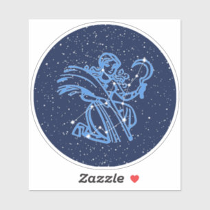 Sticker Symbole Virgo Constellation et Zodiac avec étoile