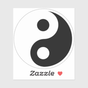 Sticker Symbole Yin et Yang blanc et noir