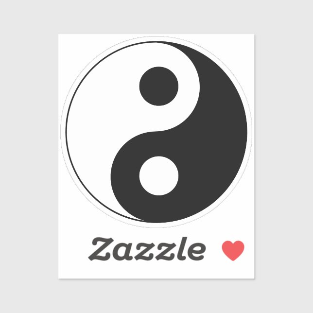 Sticker Symbole Yin et Yang blanc et noir (Feuille)