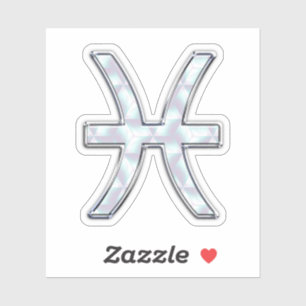 Sticker Symbole ziodac de Poissons Mère de style perle