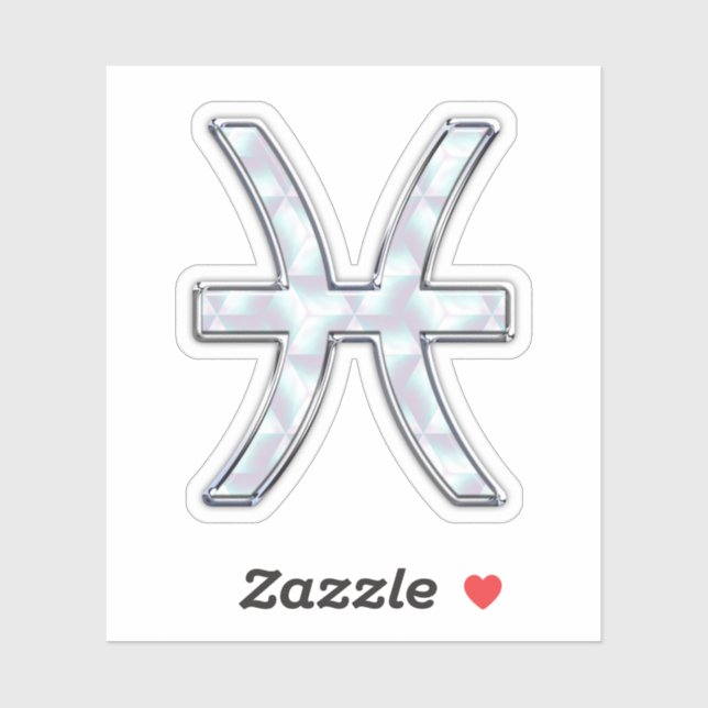 Sticker Symbole ziodac de Poissons Mère de style perle (Feuille)