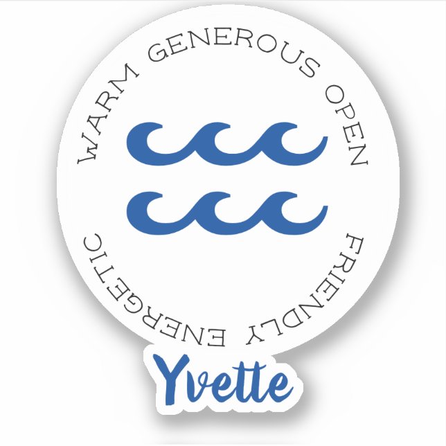 Sticker Symbole zodiaque Aquarius (Devant)