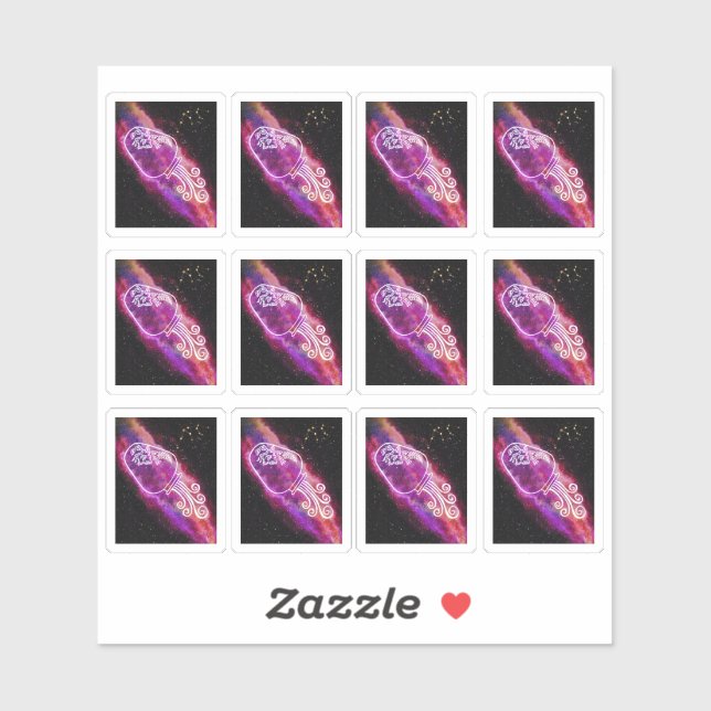 Sticker Symbole zodiaque Galaxy Aquarius Constellation (Feuille)