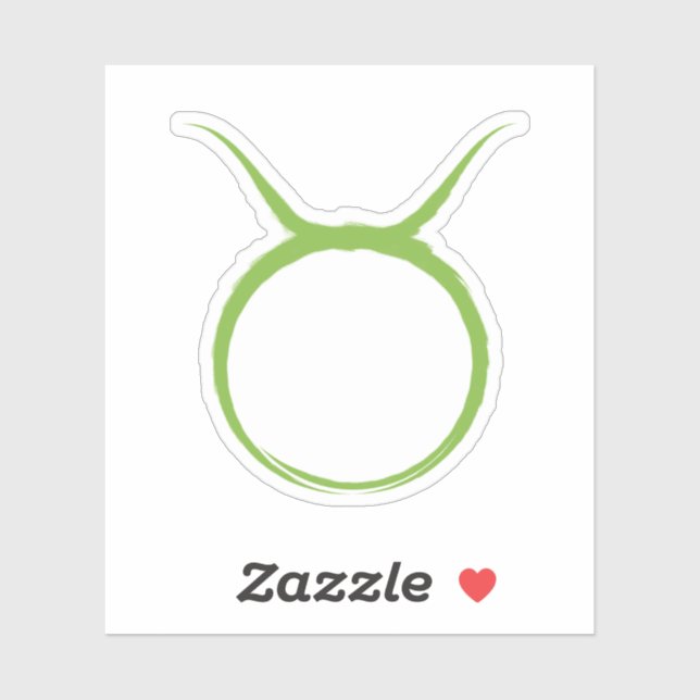 Sticker SYMBOLE Zodiaque TAURUS Bull Vert Astrologie Avril (Feuille)
