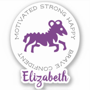 Sticker Symboles Aries Ram Zodiac Star