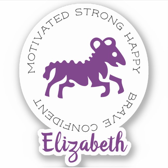 Sticker Symboles Aries Ram Zodiac Star (Devant)