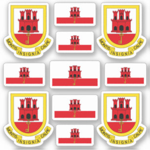 Sticker Symboles de Gibraltarien / Armoiries et drapeau