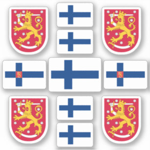 Sticker Symboles de l'État finlandais / blason et drapeau