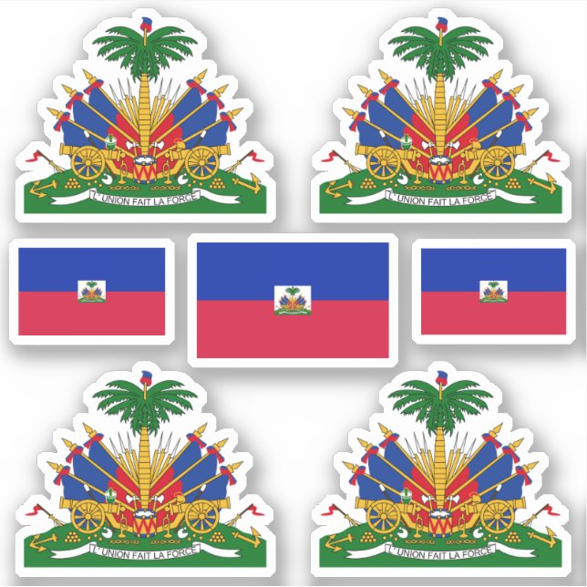 Sticker Symboles de l'État haïtien / blason et drapeau (Devant)