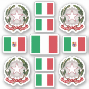 Sticker Symboles de l'État italien / blason et drapeau