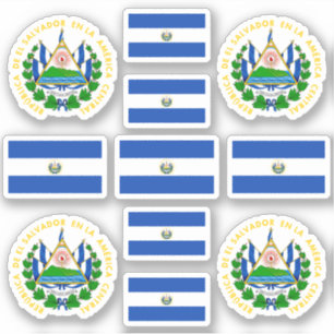 Sticker Symboles de l'État salvadorien / blason et drapeau