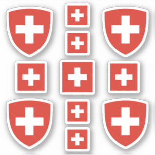 Sticker Symboles de l'Etat suisse / blason et drapeau