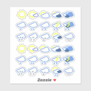 Sticker symboles de temps simples