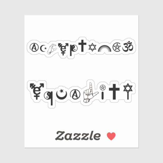 Sticker Symboles d'égalité d'acceptation 2 (Feuille)