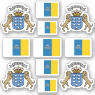 Sticker Symboles des îles Canaries /Armoiries et drapeau