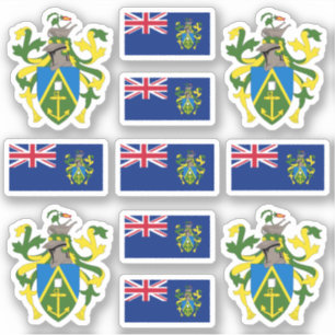 Sticker Symboles des îles Pitcairn / blason et drapeau S