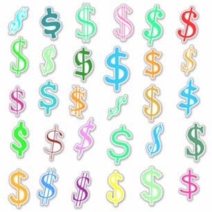 Sticker Symboles du symbole dollar d'amusement ($)