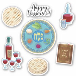Sticker Symboles joyeux du Seder Pesach Printemps Pâque