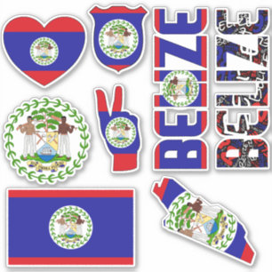 Sticker Symboles nationaux en forme de Belize Extraordinai