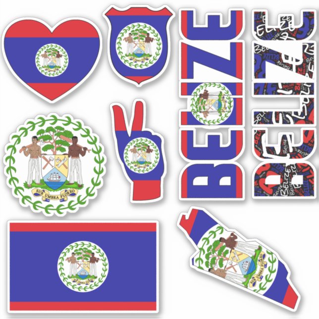 Sticker Symboles nationaux en forme de Belize Extraordinai (Devant)