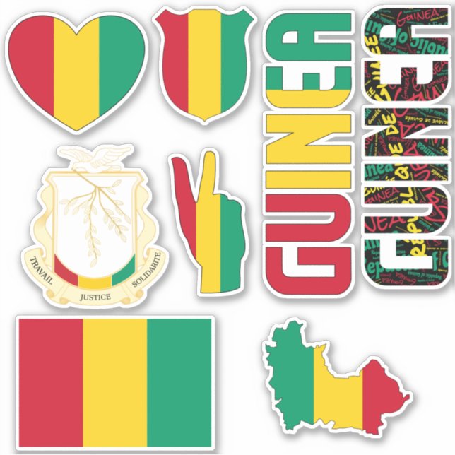 Sticker Symboles nationaux en forme de Guinée Extraordinai (Devant)