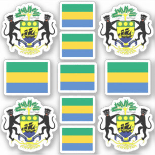 Sticker Symboles nationaux gabonais / Blason et drapeau