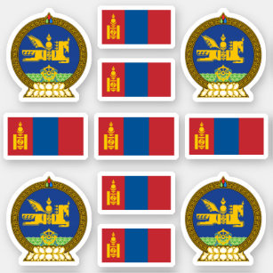 Sticker Symboles nationaux mongols / blason et drapeau