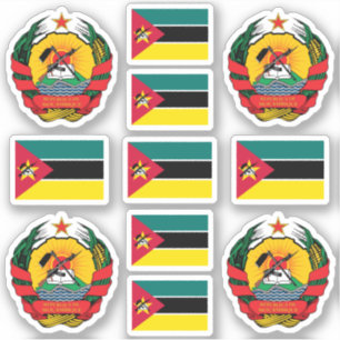 Sticker Symboles nationaux mozambicains /Armoiries et drap