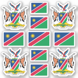 Sticker Symboles nationaux namibiens /Armoiries et drapeau