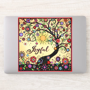 Sticker Sympa Arbre Whimsical Joyeux Un Mot