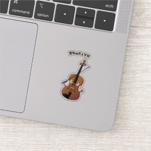 Sticker Sympa drôle violon personnage de dessin animé