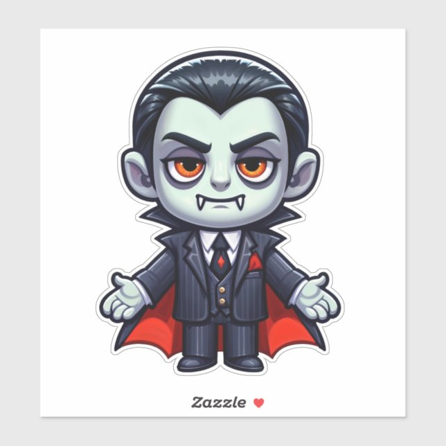 Sticker Sympathique personnage de dessin Vampire (Feuille)