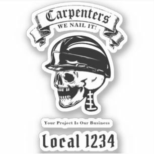 Sticker Syndicat Nom personnalisé Casquette dur Logo crâne
